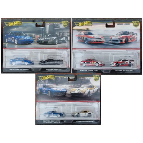 MHWHBL96-979N - X8 1/64 HOTWHEELS PREMIUM 2 PACK ASST