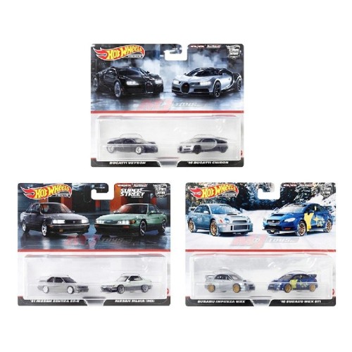 MHWHBL96-979K - X8 1/64 HOTWHEELS PREMIUM 2 PACK ASST