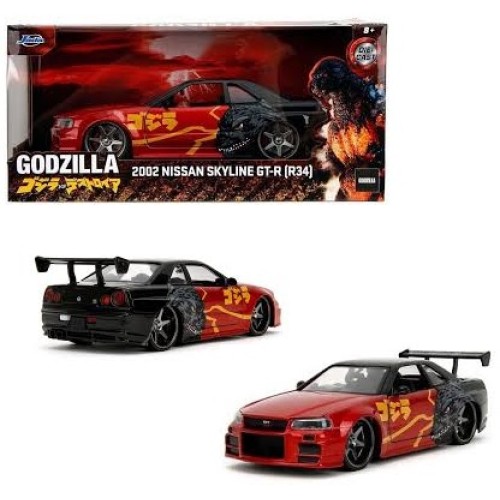 JAD35133 - 1/24 HOLLYWOOD RIDES - NISSAN SKYLINE GT-R R34 2002 - GODZILLA