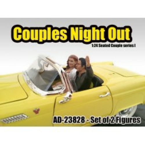 AD23828 - 1/24 COUPLES NIGHT OUT SET I, 2 FIGURES SITTING IN A CAR.