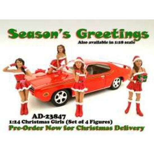 ad23847 - 1/24 XMAS GIRLS 4-PACK. 4 NICE XMAS GIRLS IN A NICE GIFT SET.