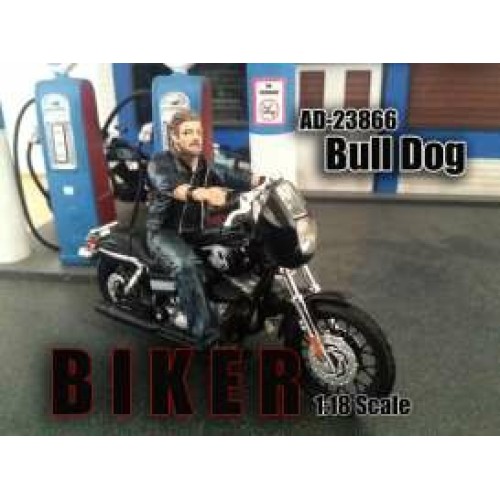 AD23866 - 1/18 BIKER BULL DOG