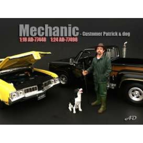 AD77448 - 1/18 MECHANIC CUSTOMER PATRICK AND DOG