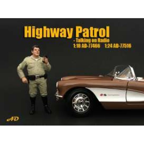 AD77466 - 1/18 POLICE SERIES HIGHWAY PATROL FIGURE IV TALKING ON RADIO