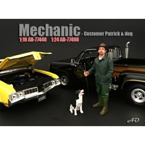 AD77498 - 1/24 MECHANIC FIGURE CUSTOMER PATRICK AND DOG