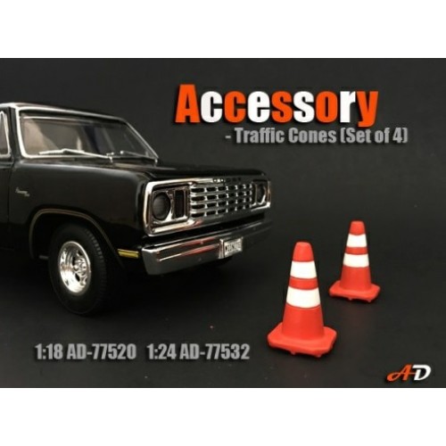 AD77520 - 1/18 ACCESSORY TRAFFIC CONES (SET OF 4)