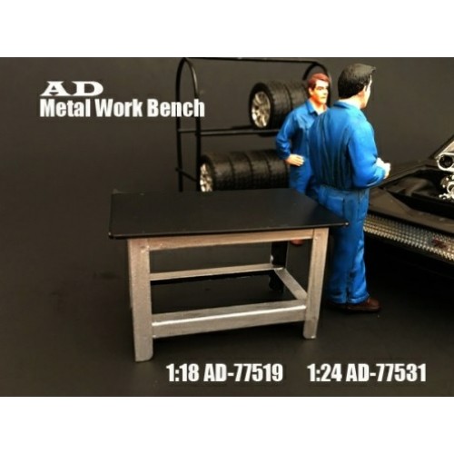 AD77531 - 1/24 METAL WORK BENCH, BLACK/SILVER