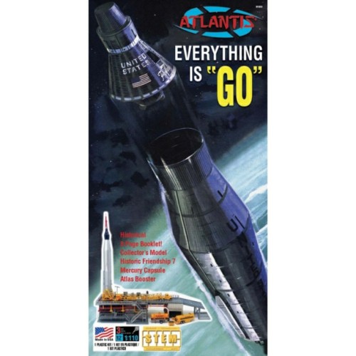 AMCH1833 - 1/110 ATLAS W/ LAUNCH PAD/MERCURY CAPSULE (PLASTIC KIT)