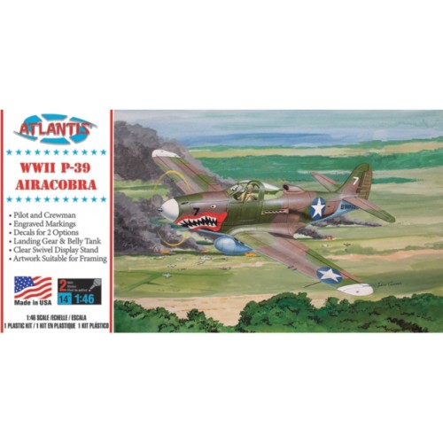 AMCH222 - 1/46 P-39 AIRACOBRA WITH SWIVEL STAND (PLASTIC KIT)