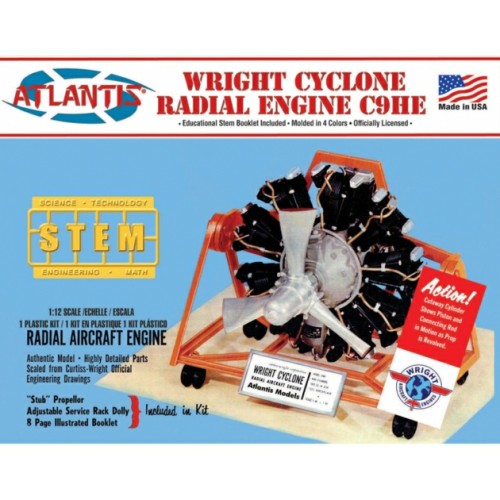 AMCM6052 - 1/12 WRIGHT CYCLONE 9 RADIAL ENGINE STEM (PLASTIC KIT)