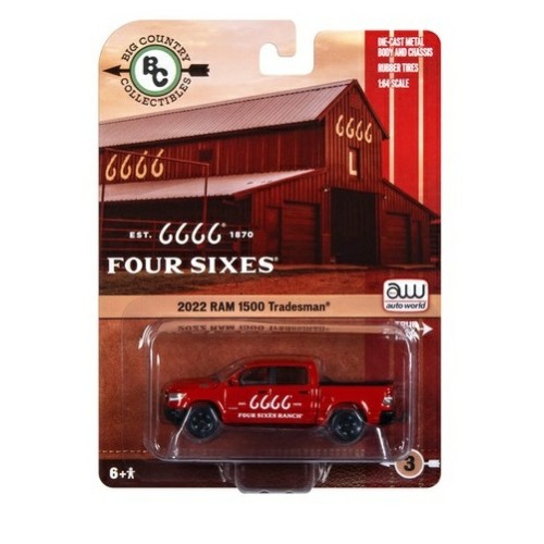 AWBC001-3 - 1/64 BCC FOUR SIXES 2022 RAM 1500 TRADESMEN RED