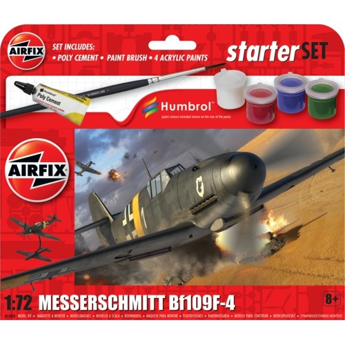 AX55014 - 1/72 STARTER SET - MESSERSCHMITT BF109F-4  (PLASTIC KIT)