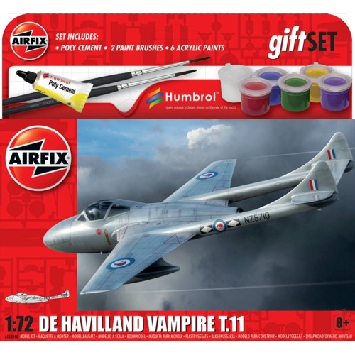 AX55204A - 1/72 HANGING GIFT SET - DE HAVILLAND VAMPIRE T.11 (PLASTIC KIT)