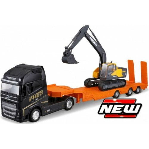 BG32312 - 1/43 VOLVO FH16 W/LOWLOADER AND EXCAVATOR