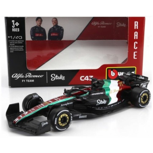 BG3808577 - 1/43 ALFA ROMEO F1 C43 TEAM STAKE NO.77 MONZA ITALY GP 2023 VALTTERIBOTTAS