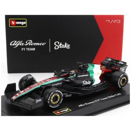 BG3808677VET - 1/43 ALFA ROMEO F1 C43 TEAM STAKE NO.77 MONZA ITALY GP 2023 V.BOTTAS WITH DRIVER AND CASE