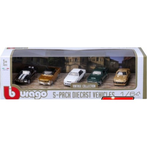 BG59150V - 1/64 5 CAR SET CAMARO Z/28 GTO/MUSTANG LX MUSTANG GT/280 ZX