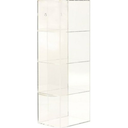 CMRCK99918011 - 1/2 MIRRORED STAND DISPLAY CASE WITH 4 COMPARTMENTS CLEAR (21X60X15.5CM)