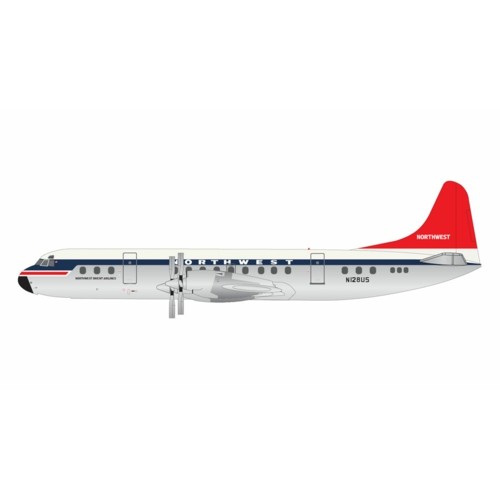 GJNWA2125 - 1/400 NORTHWEST ORIENT AIRLINES L-188C ELECTRA N128US POLISHED BELLY