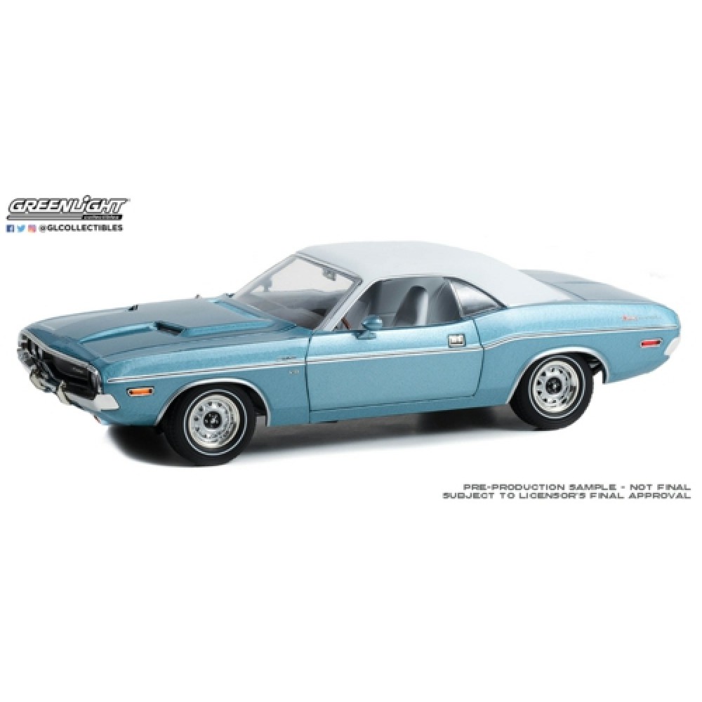 1970 Dodge Challenger Western Sport Special Light Blue Poly with Vinyl Roof  and White Interior