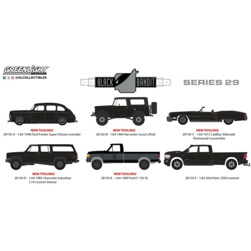 GL28150 - 1/64 BLACK BANDIT SERIES 29 (6-VEHICLE SET) 12PCS ASST