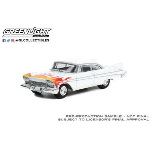 GL30362 - 1/64 FLAMES THE SERIES 1957 PLYMOUTH BELVEDERE WHITE WITH FLAMES (HOBBY EXCLUSIVE)