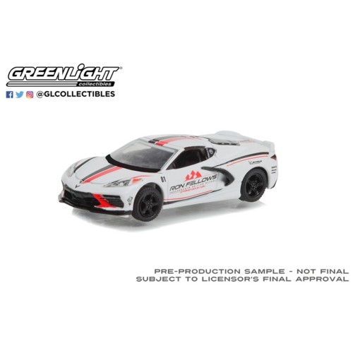 GL30367 - 1/64 2022 CHEVROLET CORVETTE C8 STINGRAY COUPE WHITE RON FELLOWS PERFORMANCE DRIVING SCHOOL (HOBBY EXCLUSIVE)