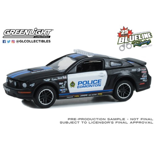 GL30370 - 1/64 2009 FORD MUSTANG GT, EDMONTON POLICE, EDMONTON, ALBERTA, CANADA - BLUE LINE RACING 25 YEARS