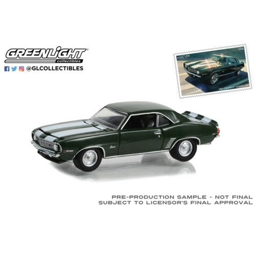 GL30372 - 1/64 1969 CHEVROLET CAMARO Z/28 USPS 2022 PONY CAR STAMP COLLECTION BY ARTIST TOM FRITZ (HOBBY EXCLUSIVE)