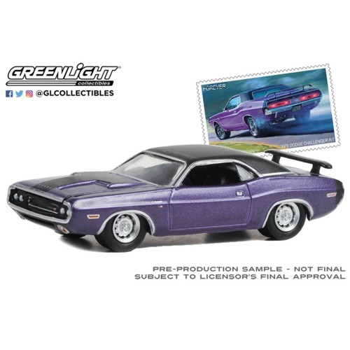 GL30374 - 1/64 1970 DODGE CHALLENGER R/T - UNITED STATES POSTAL SEVICE  (USPS): 2022 PONY CAR STAMP COLLECTION BY ARTIST TOM FRITZ (HOBBY EXCLUSIVE)