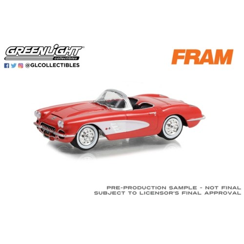 GL30388 - 1/64 1958 CHEVROLET CORVETTE FRAM OIL FILTERS TRUSTED SINCE 1934 (HOBBY EXCLUSIVE)