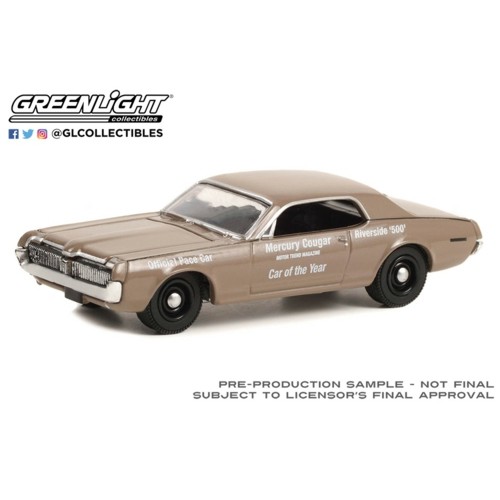 GL30393 - 1/64 1967 MERCURY COUGAR RIVERSIDE 500 OFFICIAL PACE CAR MOTOR TREND MAGAZINE CAR OF THE YEAR (HOBBY EXCLUSIVE)