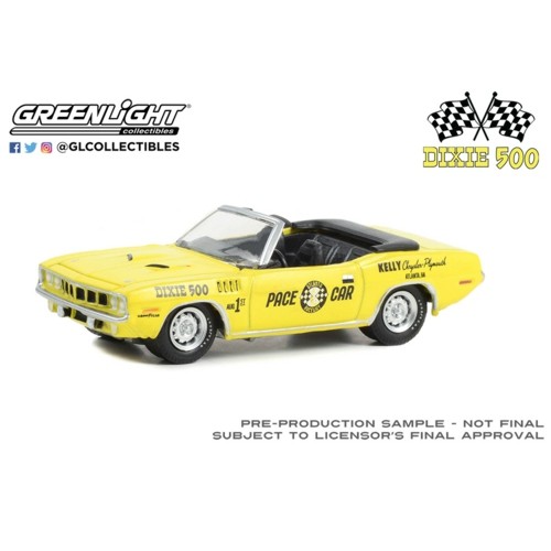 GL30394 - 1/64 1971 PLYMOUTH BARRACUDA CONVERTIBLE DIXIE 500 PACE CAR KELLY CHRYSLER PLYMOUTH ATLANTA GEORGIA (HOBBY EXCLUSIVE)