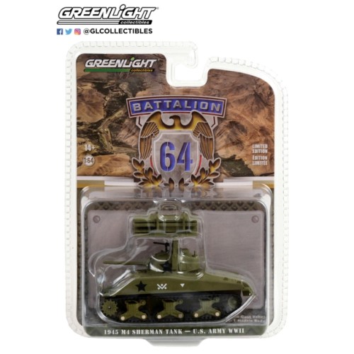 GL30405 - 1/64 BATTALION 64 1945 M4 SHERMAN TANK US ARMY WORLD WAR II 40TH TANK BATTALION 14TH ARM DIV WITH T34 ROCKET LAUNCHER (HOBBY EXCLUSIVE)