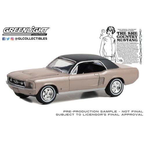 GL30426 - 1/64 1967 FORD MUSTANG COUPE SHE COUNTRY SPECIAL BILL GOODRO FORD DENVER COLORADO AUTUMN SMOKE (HOBBY EXCLUSIVE)