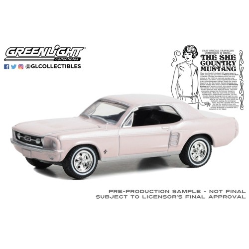 GL30427 - 1/64 1967 FORD MUSTANG COUPE SHE COUNTRY SPECIAL BILL GOODRO FORD DENVER COLORADO BERMUDA SAND (HOBBY EXCLUSIVE)