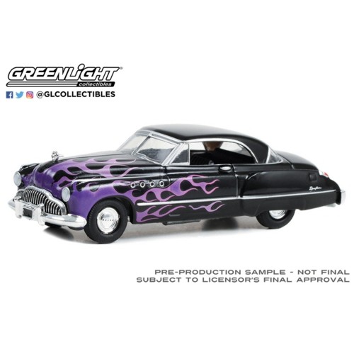 GL30432 - 1/64 FLAMES THE SERIES - 1949 BUICK ROADMASTER HARDTOP - BLACK WITH FLAMES (HOBBY EXCLUSIVE)