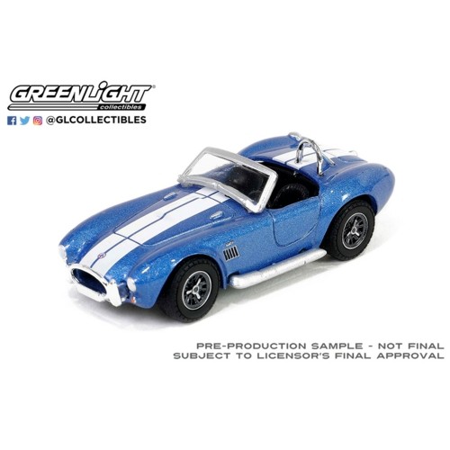 GL30498 - 1/64 1965 SHELBY COBRA 427 S/C - CARROLL SHELBY CENTENNIAL - GUARDSMAN BLUE WITH WHITE STRIPES