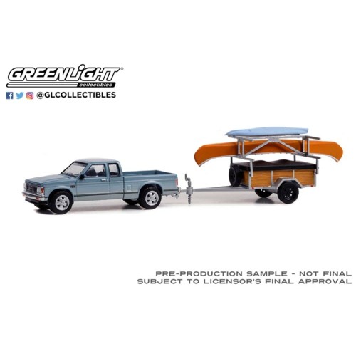 GL32250-C - 1/64 HITCH AND TOW SERIES 25 1988 GMC S-15 SIERRA WITH CANOE TRAILER WITH CANOE RACK, CANOE AND KAYAK