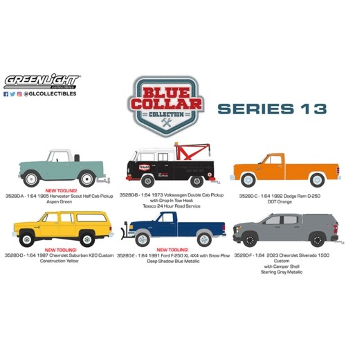 GL35280 - 1/64 BLUE COLLAR COLLECTION SERIES 13 (6-CAR SET) 12PCS ASST