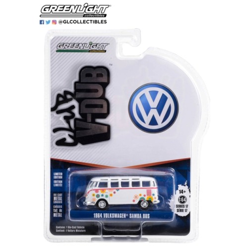 GL36080-B - 1/64 CLUB VEE-DUB SERIES 17 -  1964 VOLKSWAGEN TYPE 2 (T1) SAMBA BUS - FLOWER POWER SOILD PACK