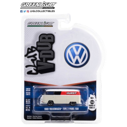 GL36080-E - 1/64 CLUB VEE-DUB SERIES 17 - 1969 VOLKSWAGEN TYPE 2 PANEL VAN - HURST SHIFTERS SOLID PACK