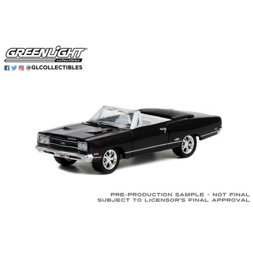 GL37250-D - 1/64 BARRETT-JACKSON 'SCOTTSDALE EDITION' SERIES 9 1969 PLYMOUTH GTX CONVERTIBLE (LOT NO.1370.1) BLACK WITH WHITE INTERIOR