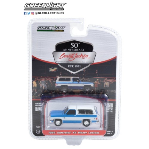 GL37270-D - 1/64 BARRETT-JACKSON 'SCOTTSDALE EDITION' SERIES 11 1984 CHEVROLET K5 BLAZER CUSTOM (LOT NO.534) BLUE AND WHITE