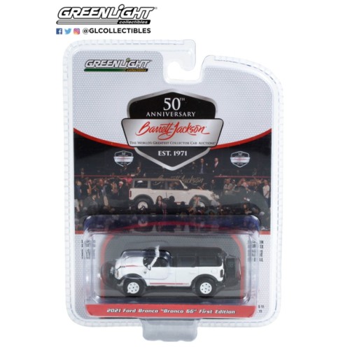 GL37270-F - 1/64 BARRETT-JACKSON 'SCOTTSDALE EDITION' SERIES 11 2021 FORD BRONCO BRONCO 66 FIRST EDITION (LOT NO.3001) OXFORD WHITE WITH BLACK ROOF