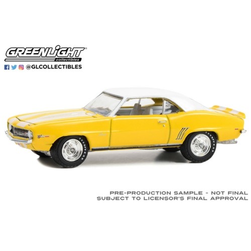 GL37290-D - 1/64 BARRETT-JACKSON SERIES 12 1969 CHEVROLET CAMARO Z/28 (LOT NO.1043) DAYTONA YELLOW WITH WHITE INTERIOR