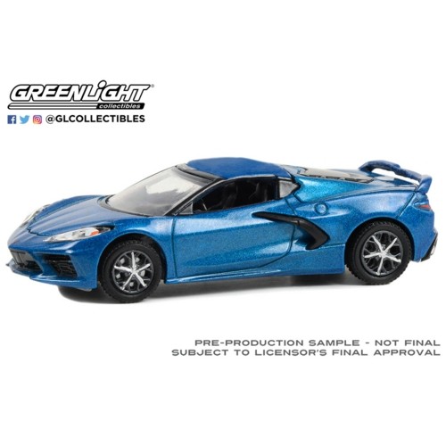 GL37290-E - 1/64 BARRETT-JACKSON SERIES 12 2020 CHEVROLET CORVETTE C8 STINGRAY 2LT (LOT NO.1259) RAPID BLUE WITH BLACK INTERIOR