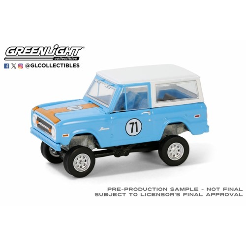 GL37310-F - 1/64 BARRETT-JACKSON SERIES 14 - 1971 FORD BRONCO CUSTOM SUV - BLUE - LAS VEGAS 2023