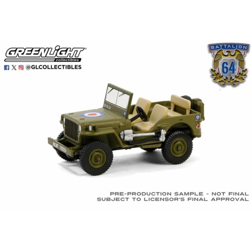 GL61040-B - 1/64 BATTALION 64 SERIES 4 - 1942 WILLYS MB JEEP - BRITISH ARMY COMMANDER CAR