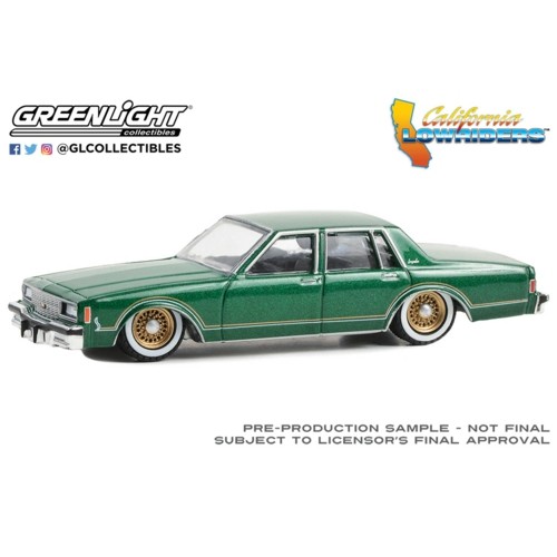 GL63050F - 1/64 CALIFORNIA LOWRIDERS SERIES 4 - 1985 CHEVROLET IMPALA - BRIGHT GREEN METALLIC SOLID PACK